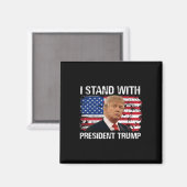Stand President Trump Amerikaanse vlag Trump 2024  Magneet (Voorkant / Achterkant)