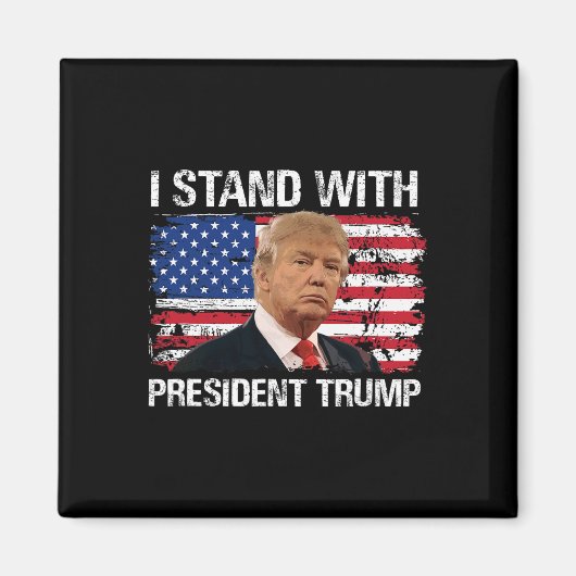 Stand President Trump Amerikaanse vlag Trump 2024  Magneet (Voorkant)