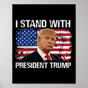 Stand President Trump Amerikaanse vlag Trump 2024 Poster