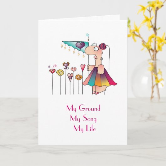 STAND, SING, LIVE! beroemd gemaakt door April Wens Kaart (Gele Bloem)