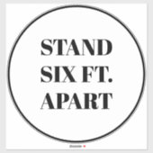 Stand Six Feet Apart vloer cirkel teken aangepaste Sticker (Vel)