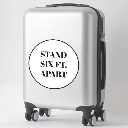 Stand Six Feet Apart vloer cirkel teken aangepaste Sticker (Koffer)