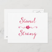 Stand Sterke Inspirerend Sterkte Roze Quote Briefkaart (Voorkant / Achterkant)