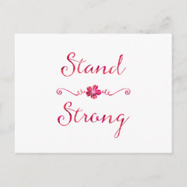 Stand Sterke Inspirerend Sterkte Roze Quote Briefkaart