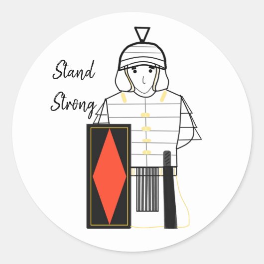 Stand-sterke Roman Soldaat Ronde Sticker (Voorkant)