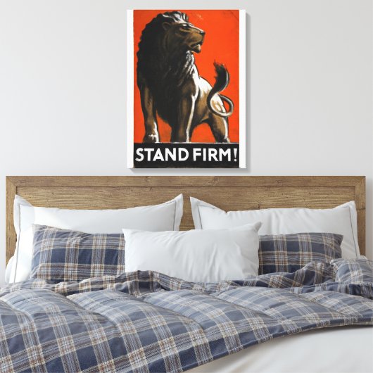 Stand stevig (leeuw) artiest Tom_Propaganda Poster Canvas Afdruk (Insitu (Slaapkamer))