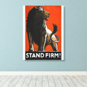 Stand stevig (leeuw) artiest Tom_Propaganda Poster Canvas Afdruk (Insitu (Houten vloer))