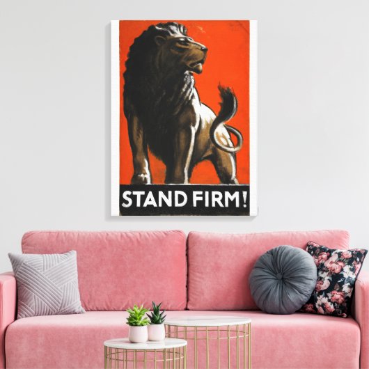 Stand stevig (leeuw) artiest Tom_Propaganda Poster Canvas Afdruk (Insitu (Woonkamer))