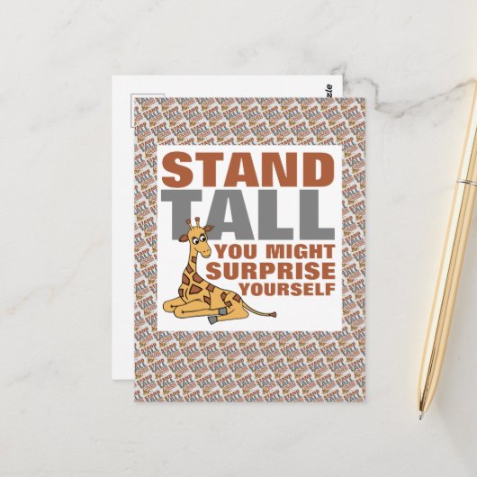 Stand-talk, Giraffe Briefkaart (Voorkant / Achterkant in situ)