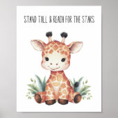 Stand Tall - Baby Giraffe Safari Nursery Art Poster (Voorkant)