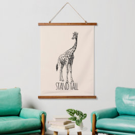 Stand Tall Graceful Giraffe Hangend Wandkleed