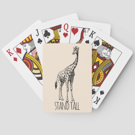 Stand Tall Graceful Giraffe Pokerkaarten (Achterkant)