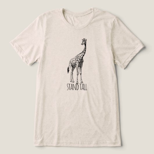 Stand Tall Graceful Giraffe Tri-Blend Shirt (Design voorkant)