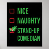 Stand-up Comedian Funny Pajama Kerstcadeau Ragl Poster (Voorkant)
