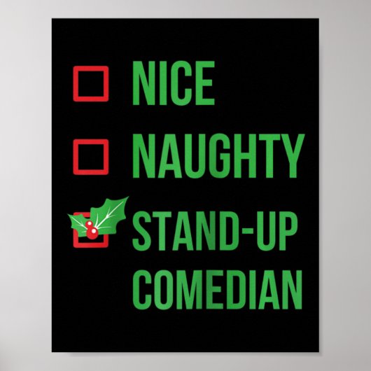 Stand-up Comedian Funny Pajama Kerstcadeau Ragl Poster (Voorkant)
