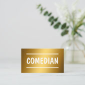 Stand Up Comedian QR Golden Visitekaartje (Staand voorkant)