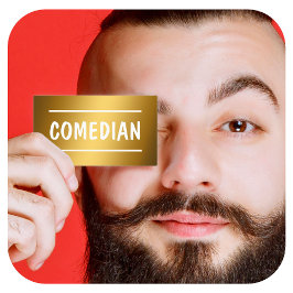 Stand Up Comedian QR Golden Visitekaartje
