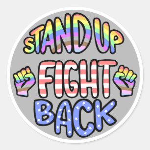 Stand Up Fight Back Papier Sticker Blad
