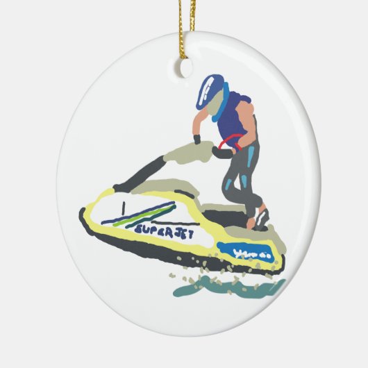 Stand Up Jet Ski SuperJet Keramisch Ornament (Links)