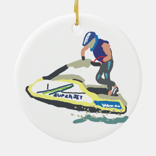 Stand Up Jet Ski SuperJet Keramisch Ornament (Achterkant)