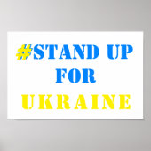 # stand-up Oekraïne - vrijheid - Oekraïense vlag Poster (Voorkant)