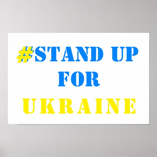 # stand-up Oekraïne - vrijheid - Oekraïense vlag Poster (Voorkant)