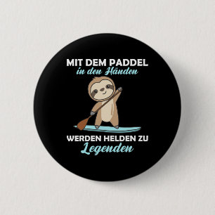 Stand Up-paddels Met Luiaard Grappig Dier Paddle  Ronde Button 5,7 Cm