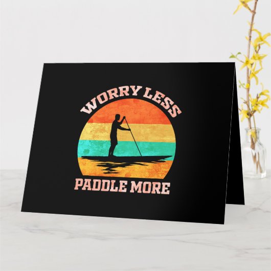 Stand Up Paddle Board Paddling Retro  SUP Kaart (Gele Bloem)