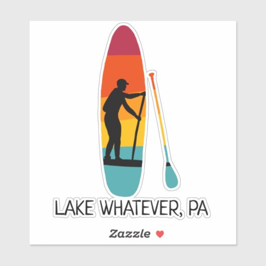 Stand Up Paddle Board SUP aangepaste tekst Sticker (Vel)