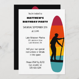 Stand Up Paddle Board SUP Custom Party Kaart