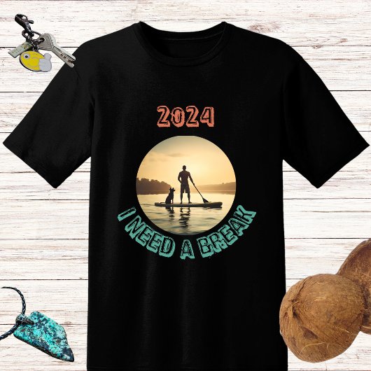 Stand up paddle board surfen met hond t-shirt