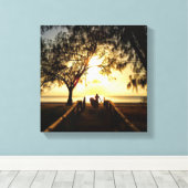 Stand Up Paddle Boarding Sunrise Stretched Canvas Afdruk (Insitu (Houten vloer))