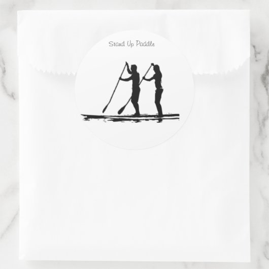 stand up paddle ronde sticker (Tas)