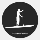 stand up paddle ronde sticker (Voorkant)