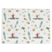 Stand-Up Paddle Santa — Coastal Christmas Holiday Groot Cadeauzakje (Achterkant)