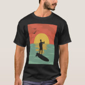 Stand Up Paddle  SUP Retro Paddleboarding H T-shirt (Voorkant)
