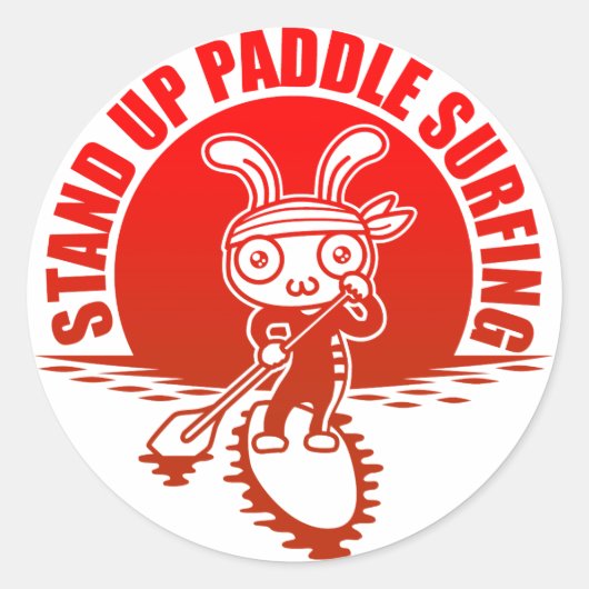 Stand up paddle surfing ronde sticker (Voorkant)