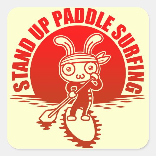 Stand up paddle surfing vierkante sticker (Voorkant)