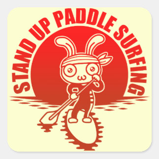 Stand up paddle surfing vierkante sticker