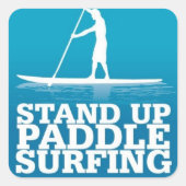 stand up paddle vierkante sticker (Voorkant)