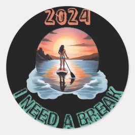 Stand Up Paddleboard Surfen Serenity Ronde Sticker