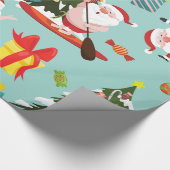 Stand-up paddleboarden Surfen Kerstman Cadeaupapier (Hoek)