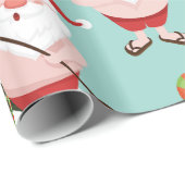 Stand-up paddleboarden Surfen Kerstman Cadeaupapier (Rol Hoek)