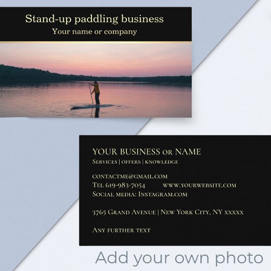 Stand-up paddling SUP coach instructeur Visitekaartje