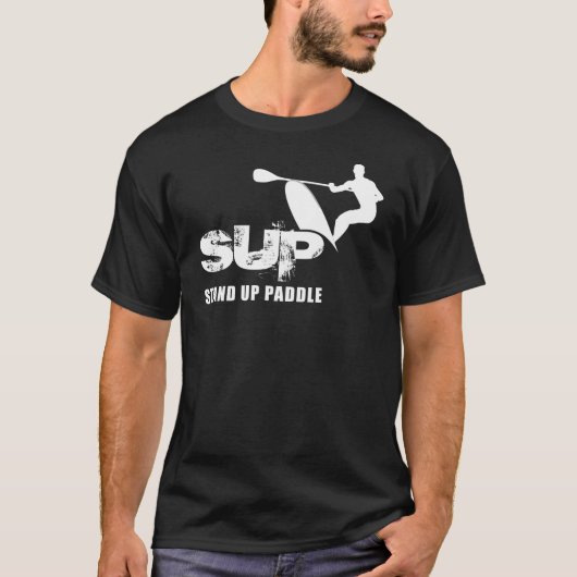 Stand-up peddel SUP (donker) T-shirt (Voorkant)