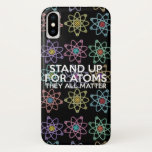 STAND-UP VOOR ATOMS Science Case-Mate iPhone Case<br><div class="desc">Aanpassen met uw favoriete achtergrondkleur. Cool,  trendy wetenschap geïnspireerd ontwerp voor alle wetenschappers,  wetenschap leraren,  wetenschap studenten,  kortom,  elke wetenschap geek in je leven (en dat geldt ook voor jou)! Ontworpen door Science Geekness© op http://www.zazzle.com/sciencegeekness*</div>