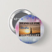 STAND-UP VOOR DEMOCRATIE #VoteBlue Button (Voorkant /achterkant)