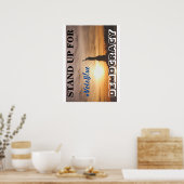 STAND-UP VOOR DEMOCRATIE #VoteBlue Poster (Keuken)