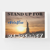 STAND-UP VOOR DEMOCRATIE #VoteBlue Spandoek (Horizontaal)