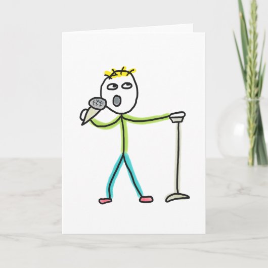 Stand-upcomedy-stokmannetje Kaart (Voorkant)